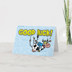 Carte bonne chance vache - skydive