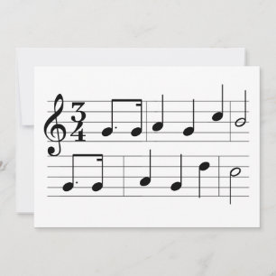 Carte Bonne Chanson d'anniversaire Notes musicales Parti