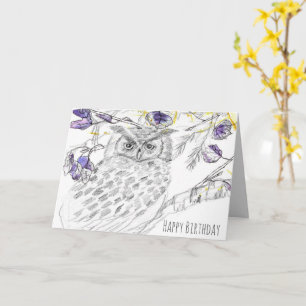 Carte Bonne Chouette D'Anniversaire Dans L'Arbre Meilleu