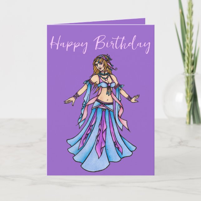 Carte Bonne danseuse du ventre d'anniversaire (Devant)