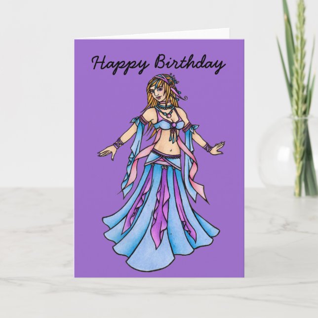 Carte Bonne danseuse du ventre d'anniversaire (Devant)
