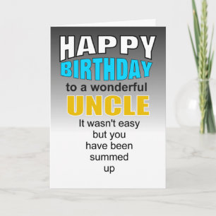 Carte Bonne envie d'anniversaire à un oncle favori