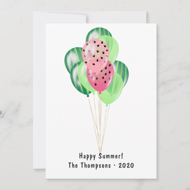 Carte Bonne été Watermelon Balloons Salutation (Devant)
