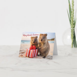 Carte Bonne famille Quokka - Joyeux Noël