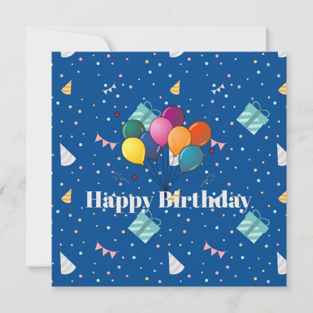 Carte Bonne fête colorée d'anniversaire (Devant)