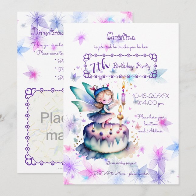 Carte Bonne fête d'anniversaire 01 (Devant / Derrière)