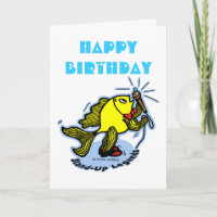 Bonne fête d'anniversaire drôle Stand-Up Fish dess