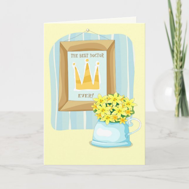 Carte Bonne fête des médecins. Fleurs de printemps (Devant)