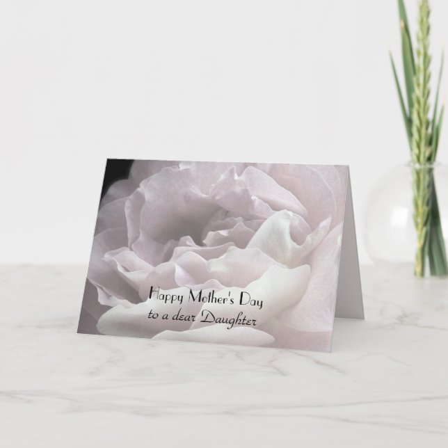 Carte Bonne fête des mères à la fille, pétales Roses (Devant)