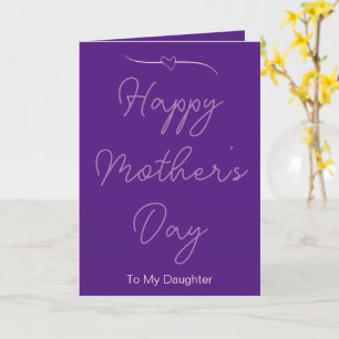 Carte Bonne fête des mères à ma fille violet