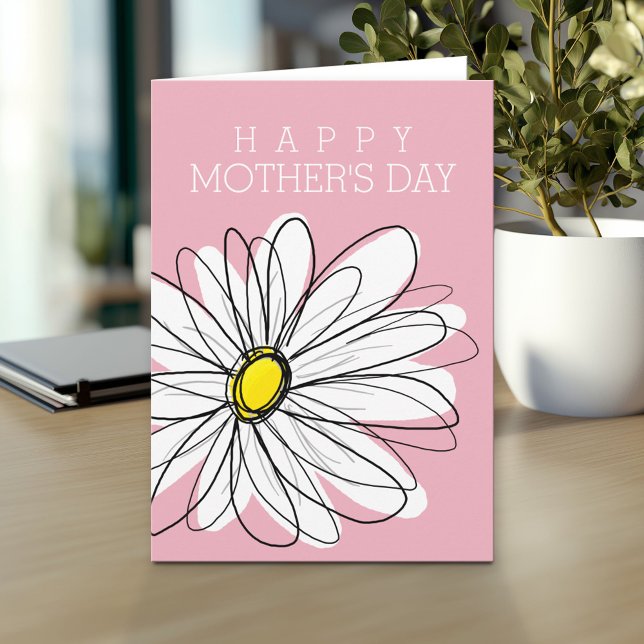 Carte Bonne fête des mères avec la marguerite (Personalized Mother's Day Greeting Card)