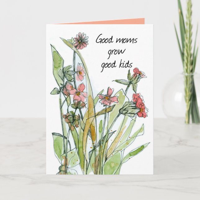 Carte Bonne Fête des Mères Bonne Maman Fleur sauvage (Devant)