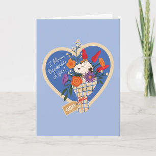 Carte Bonne fête des Mères Bouquet de cœur de Snoopy M