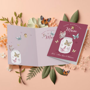 Carte Bonne fête des mères Cadeau maman Aquarelle papill