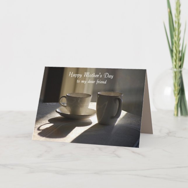Carte Bonne fête des mères Chers amis tasses à café (Devant)