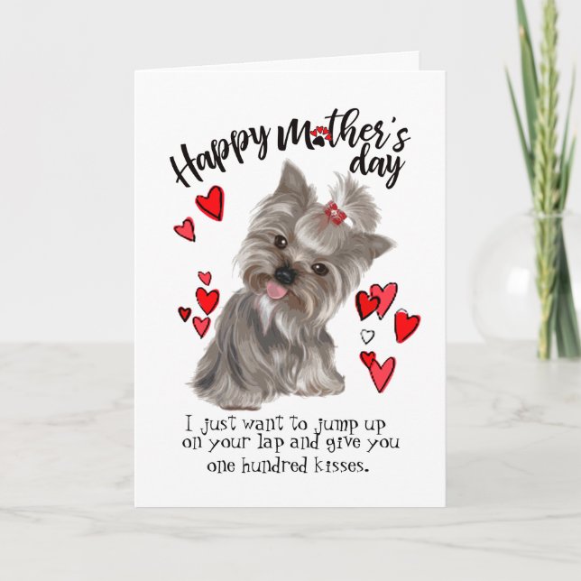 Carte Bonne fête des mères de votre Yorkie Dog Card (Devant)