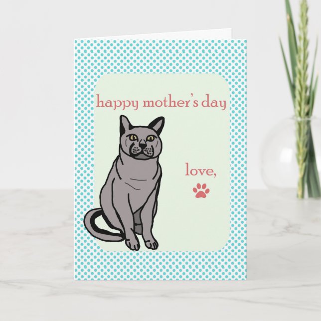 Carte Bonne fête des mères | Du chat (Devant)