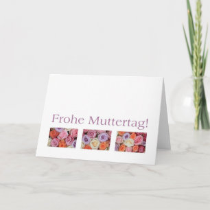 Carte Bonne fête des mères en allemand, rose pastel méla