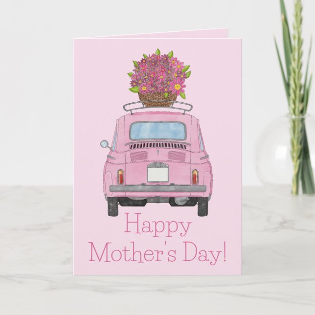 Carte Bonne fête des mères Fiat 500 (Devant)
