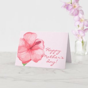 Carte Bonne fête des mères   Fleur d'Hibiscus tropical
