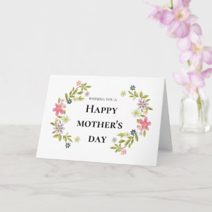 Carte Bonne fête des mères Fleurs colorées Salutation