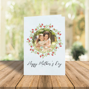 Carte Bonne fête des mères Floral Wreath Custom