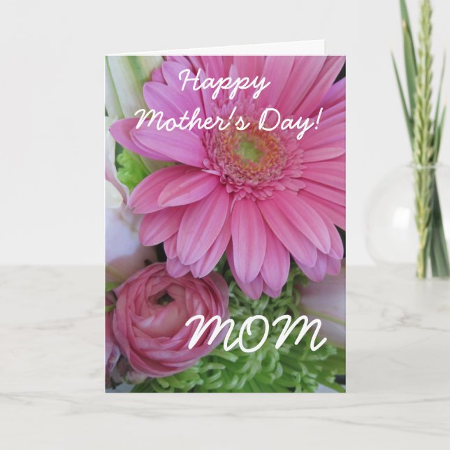 Carte Bonne fête des mères-M-Pink Floral (Devant)