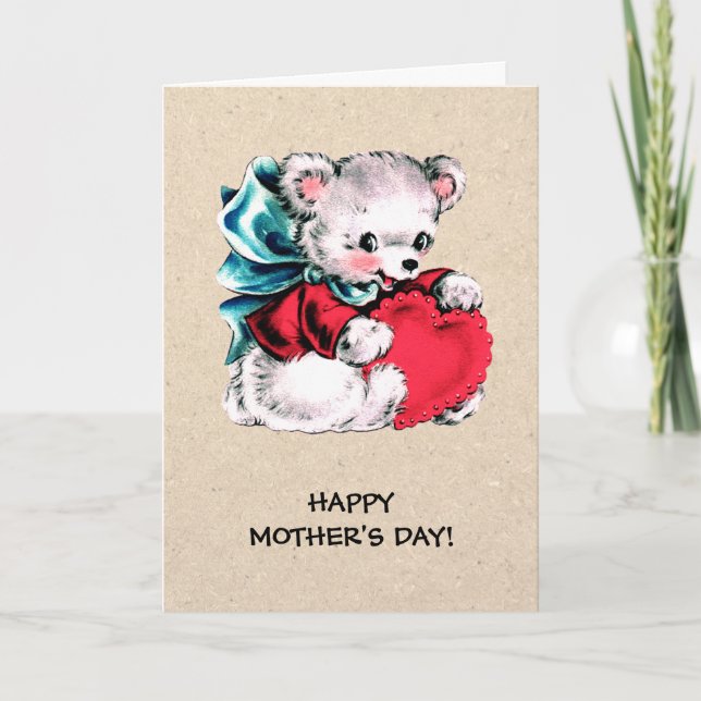 Carte Bonne fête des mères. Sweet Teddy Bear (Devant)