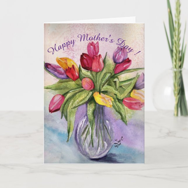 Carte Bonne fête des mères Tulip Bouquet (Devant)
