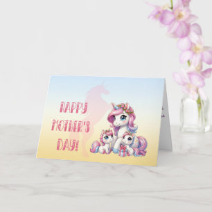Carte "Bonne fête des mères !" Unicorne