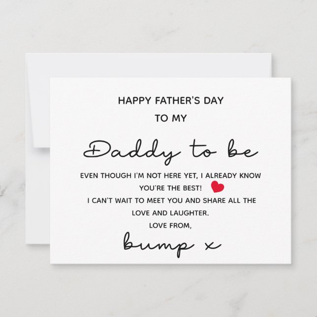 CARTE BONNE FÊTE DES PÈRES À PAPA D'ÊTRE À PARTIR DE LA  (Devant)