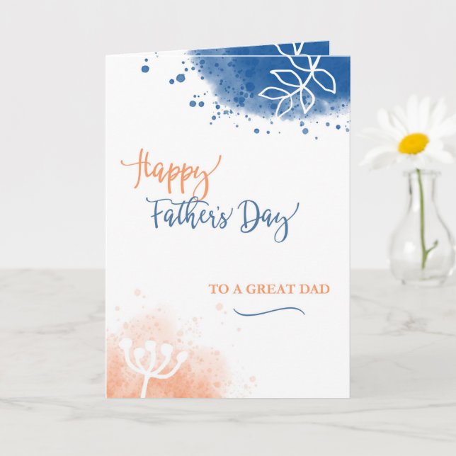 Carte Bonne Fête des pères à un grand papa aquarelle (Petite plante)