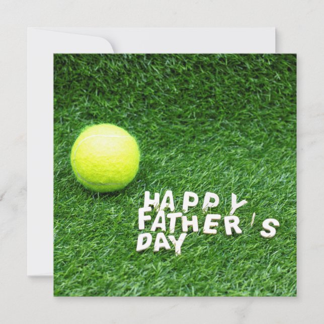 Carte Bonne Fête des pères au joueur de tennis avec tenn (Devant)