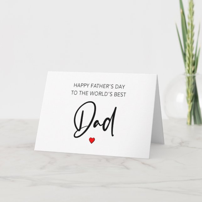 Carte Bonne Fête des pères au meilleur papa du monde (Devant)