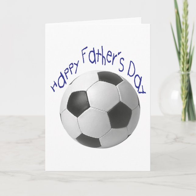 Carte Bonne Fête des pères avec l'art du football (Devant)