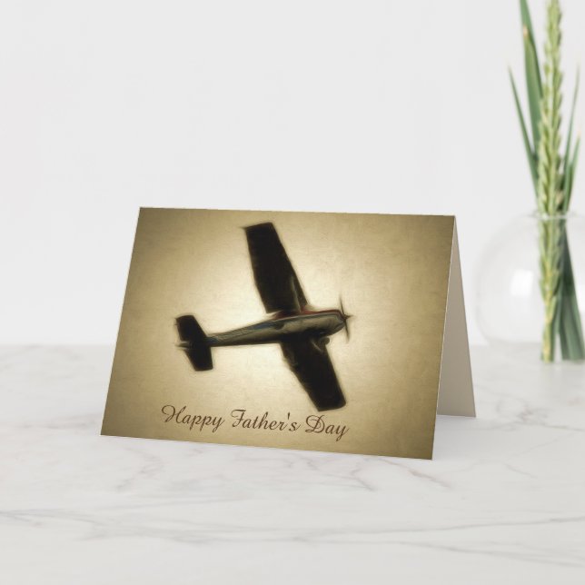 Carte Bonne Fête des pères - Avion Vintage (Devant)