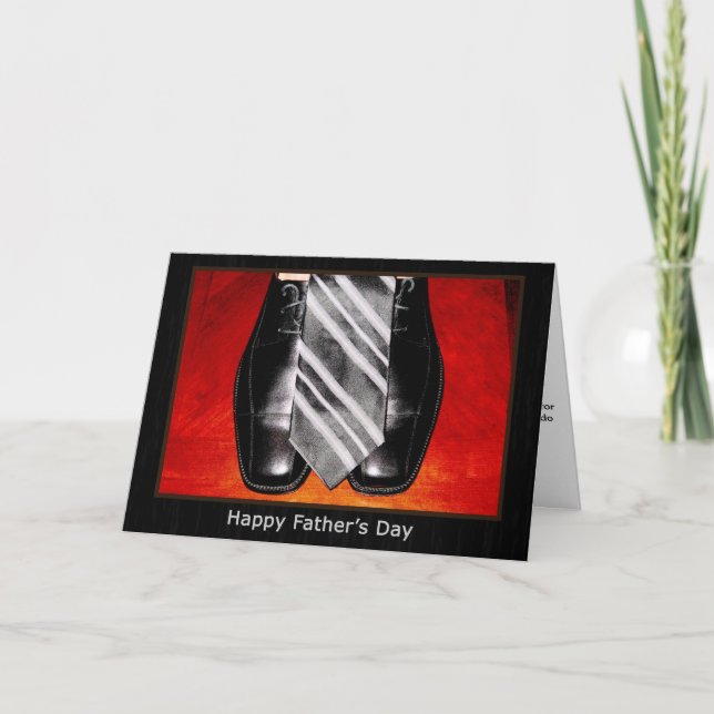 Carte Bonne Fête des pères Black Chaussures et Cravate (Devant)