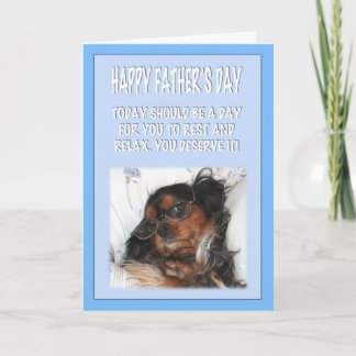Carte Bonne Fête des pères Cavalier King Charles Spaniel