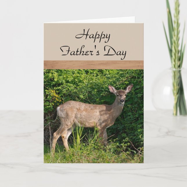 Carte Bonne Fête des pères / Cerf à Woods vacances (Devant)