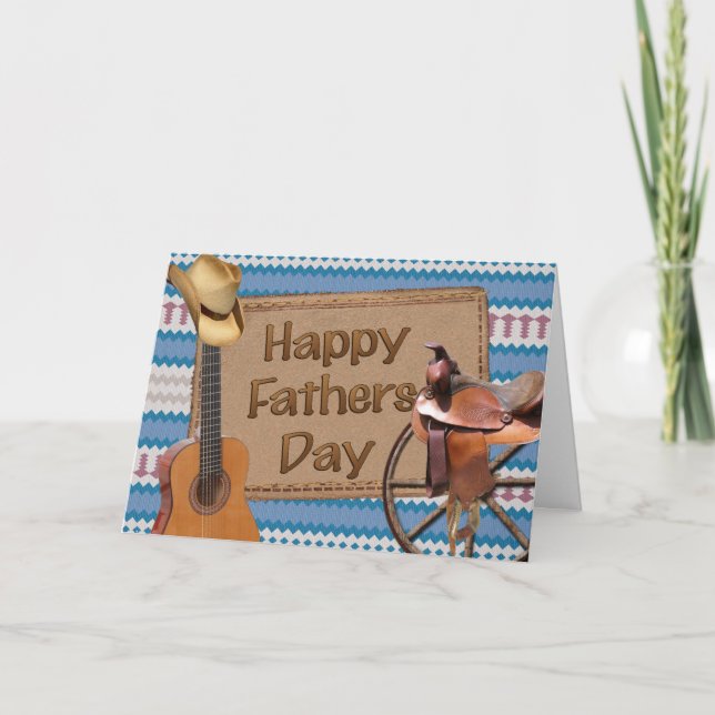 Carte Bonne Fête des pères Cowboy (Devant)