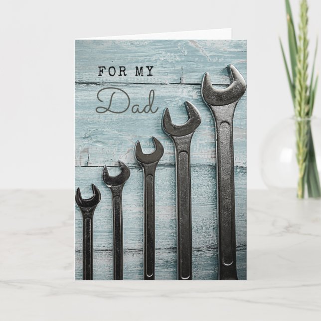 Carte Bonne Fête des pères d'anniversaire papa Outils Ca (Devant)