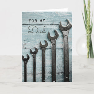 Carte Bonne Fête des pères d'anniversaire papa Outils Ca