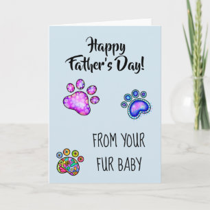 Carte Bonne Fête des pères de chien chat animal de compa
