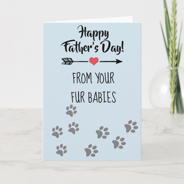 Carte Bonne Fête des pères de Chien Chat Pet Fur Baby (Devant)