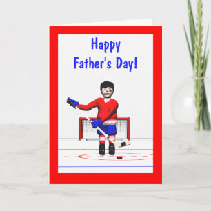 Carte Bonne Fête des pères de hockey