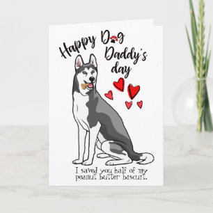 Carte Bonne Fête des pères de votre chien sibérien Husky