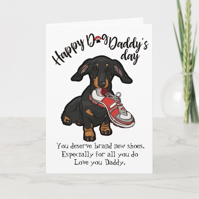 Carte Bonne Fête des pères de votre Dachshund Dog Card (Devant)