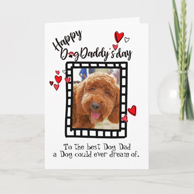 Carte Bonne Fête des pères de votre photo de chien (Devant)