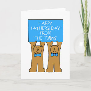 Carte Bonne Fête des pères des jumeaux, de mignons ours.