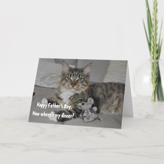 Carte Bonne Fête des pères du chat (Devant)